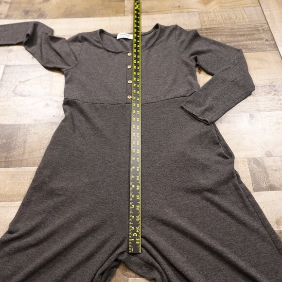 Three Bird Nest Wide-Leg Jumpsuit Women’s Medium Charcoal Gray Long Sleeve - Picture 5 of 11